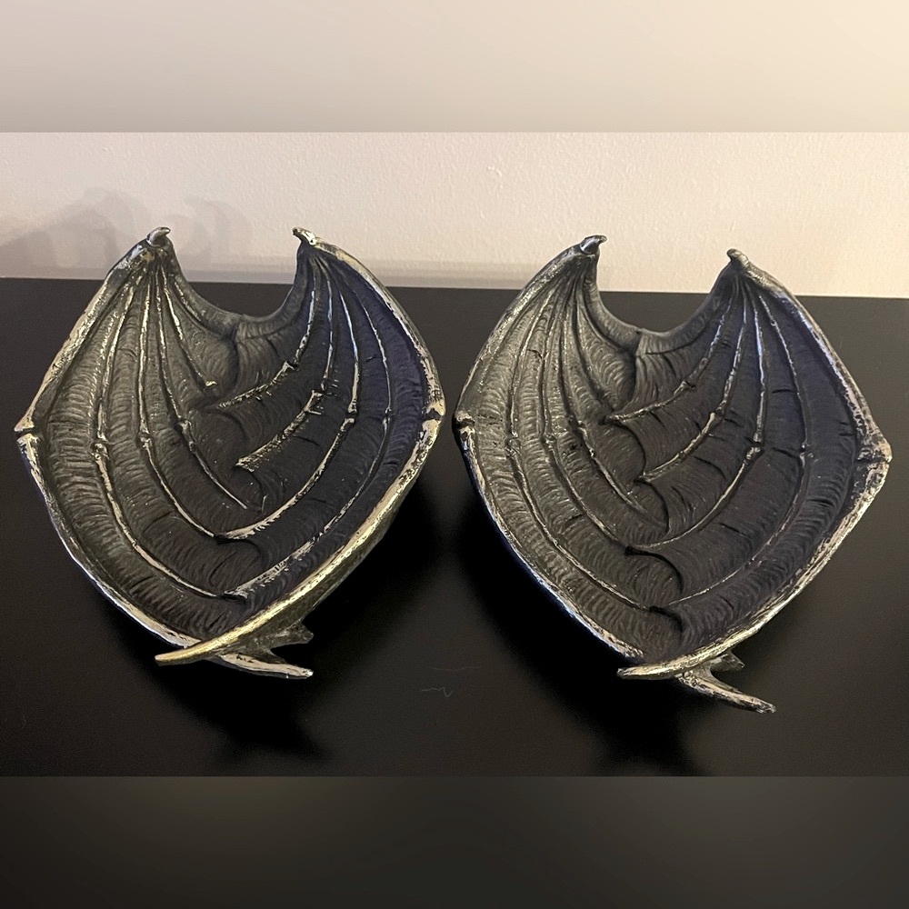 Black Bat Wing Decorative Plates trinket dishes